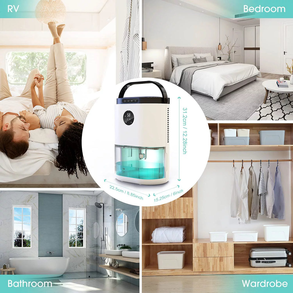 78oz 2300ml Portable Ultra Quiet Dehumidifier D764