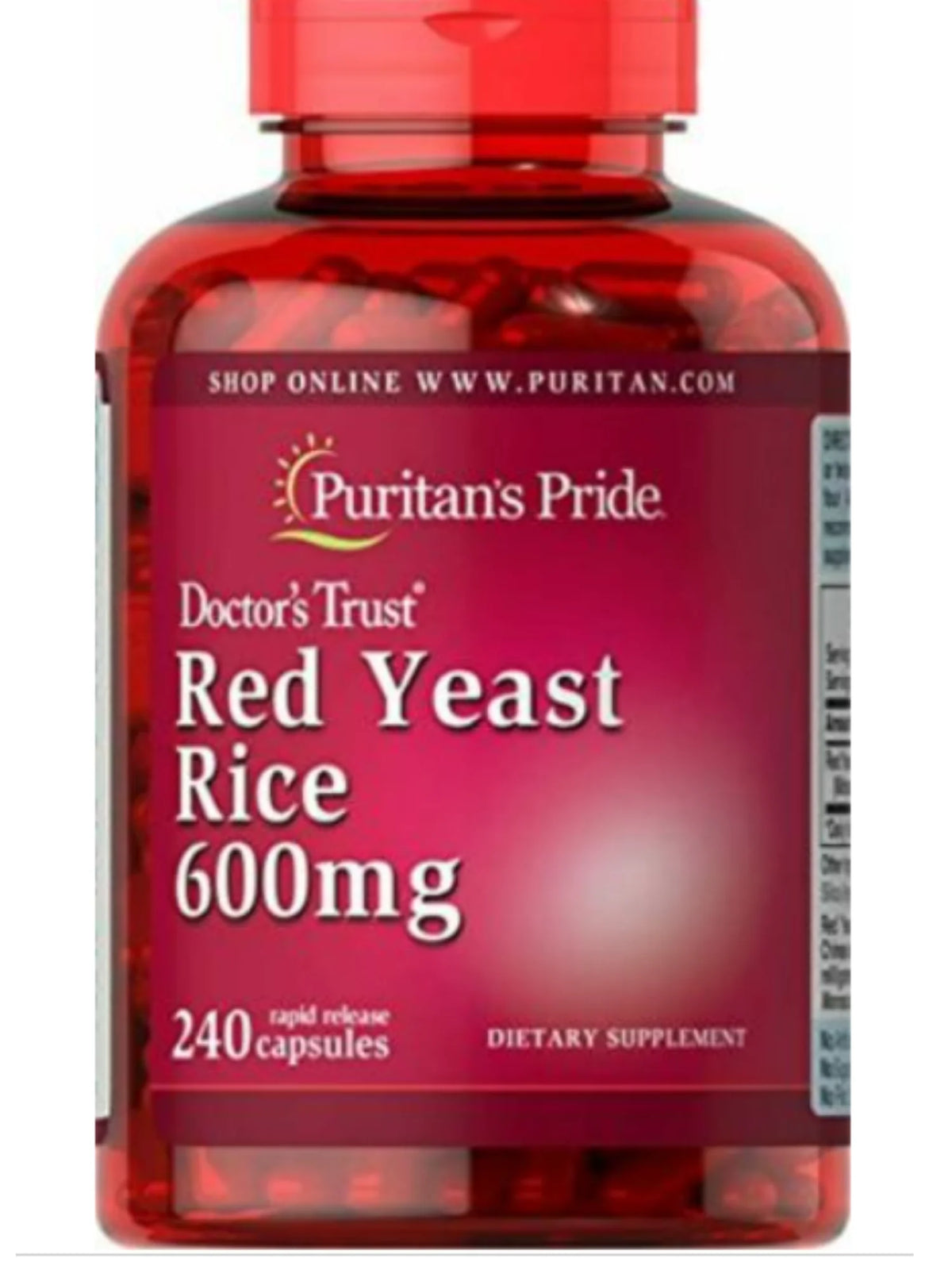 Red Yeast Rice 600 mg 240 Count Pack of 2 H940744