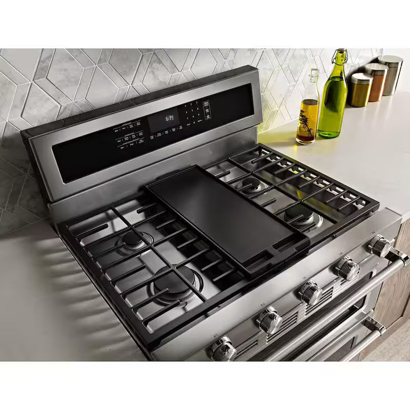 6.0 cu. ft. Double Oven Gas Range with Convection Oven in Stainless Steel V1079