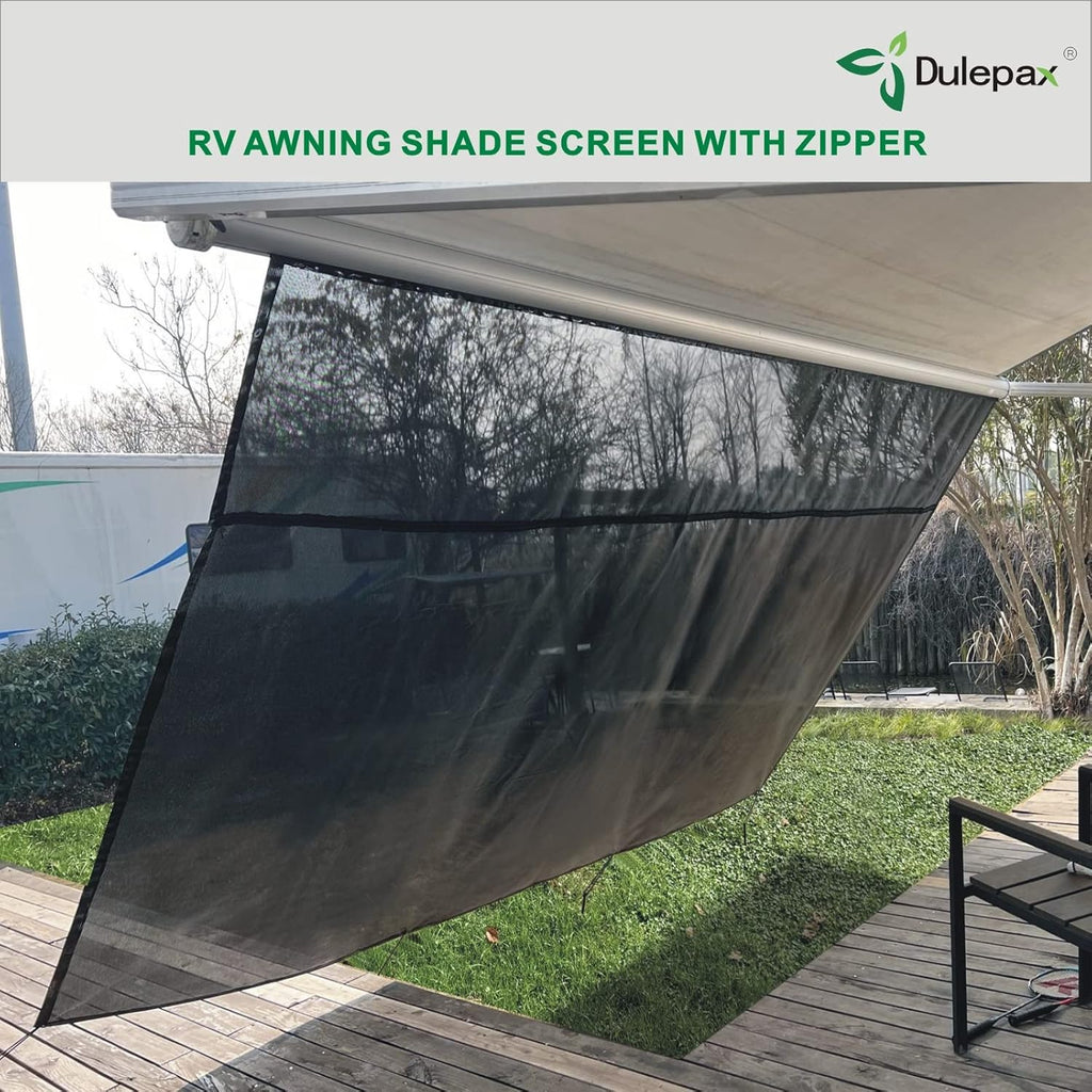 RV Awning Shade Screen with Zipper 8'X13'3'' E777