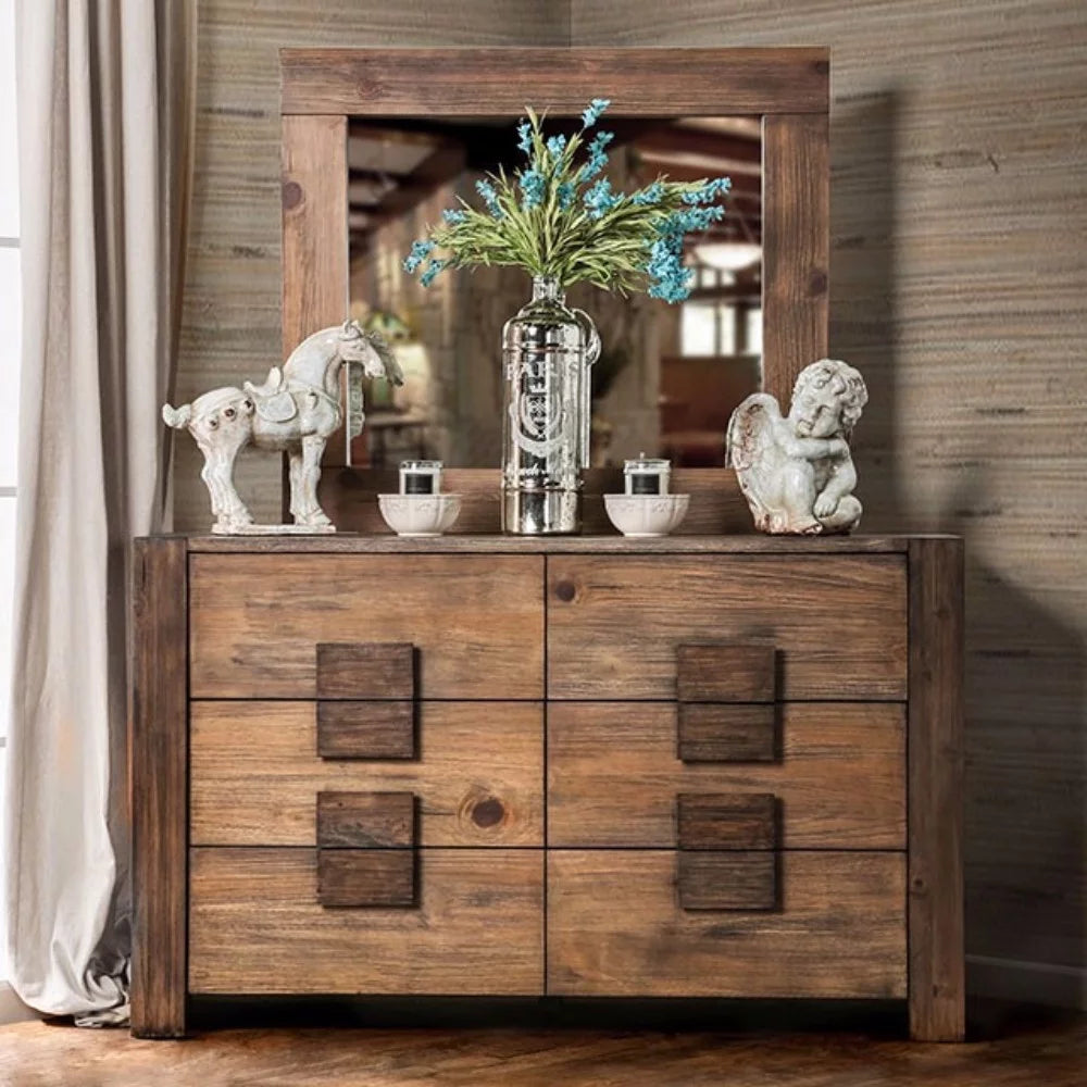 Rustic Natural Brown Wooden Dresser E847097
