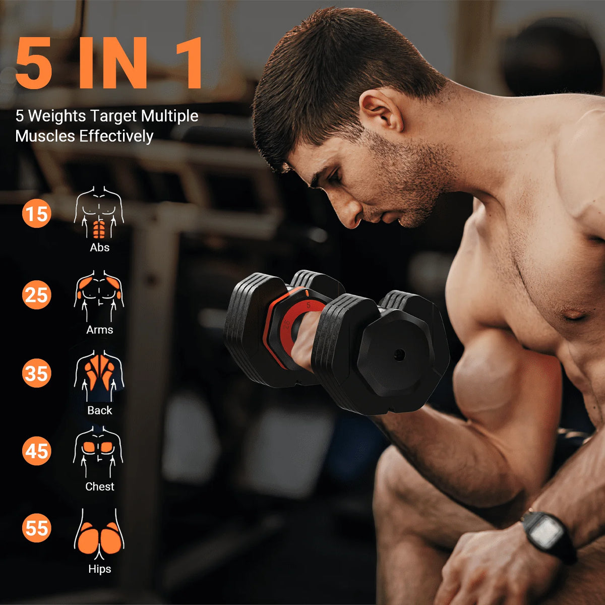 50lb Adjustable Dumbbells Set of 2 with Rack X179