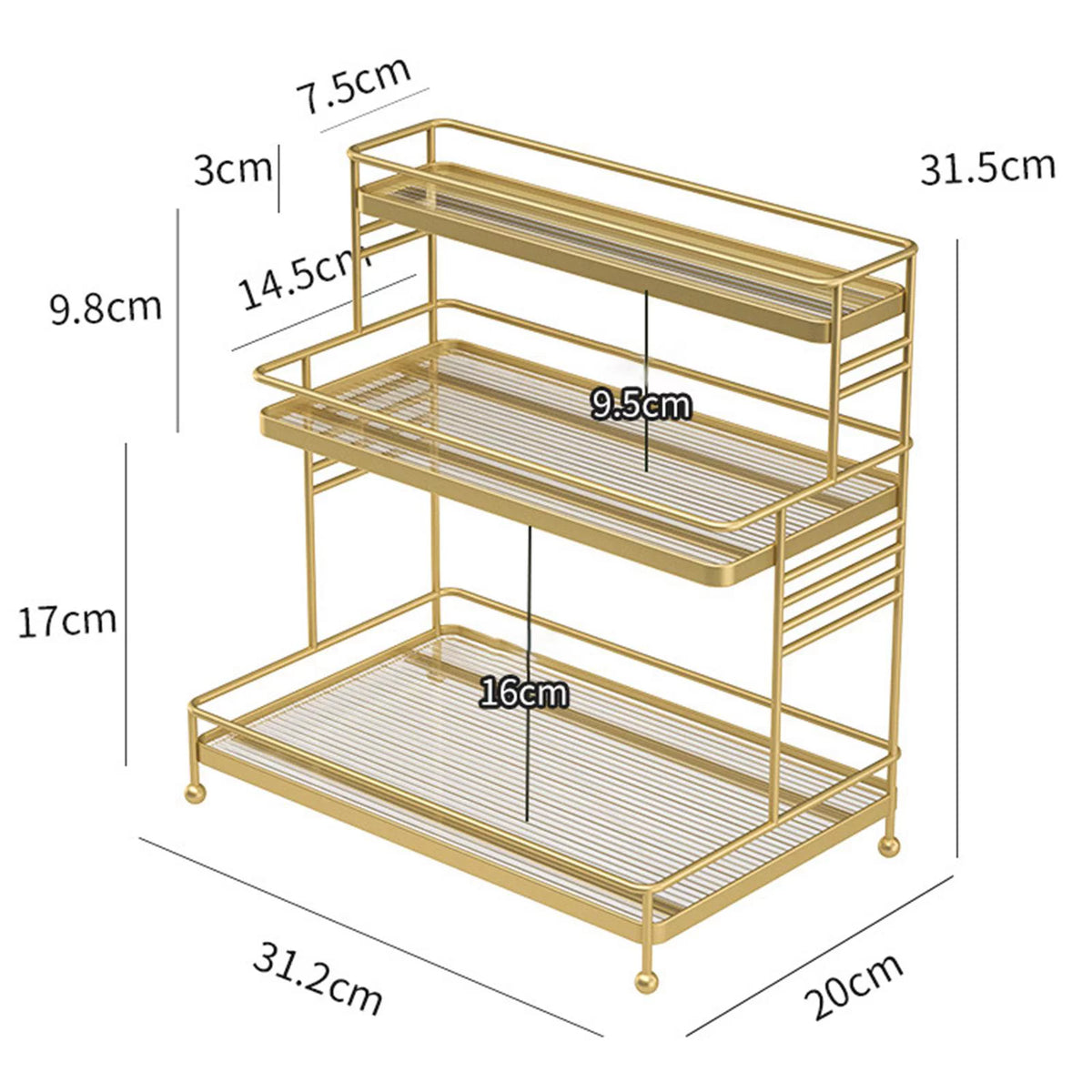 3-Tier Bathroom Ladder Shelf with Drawer L462690