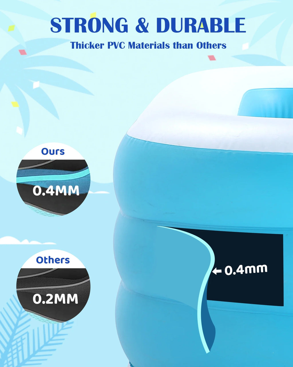 95In Inflatable Square Swimming Pool A6458