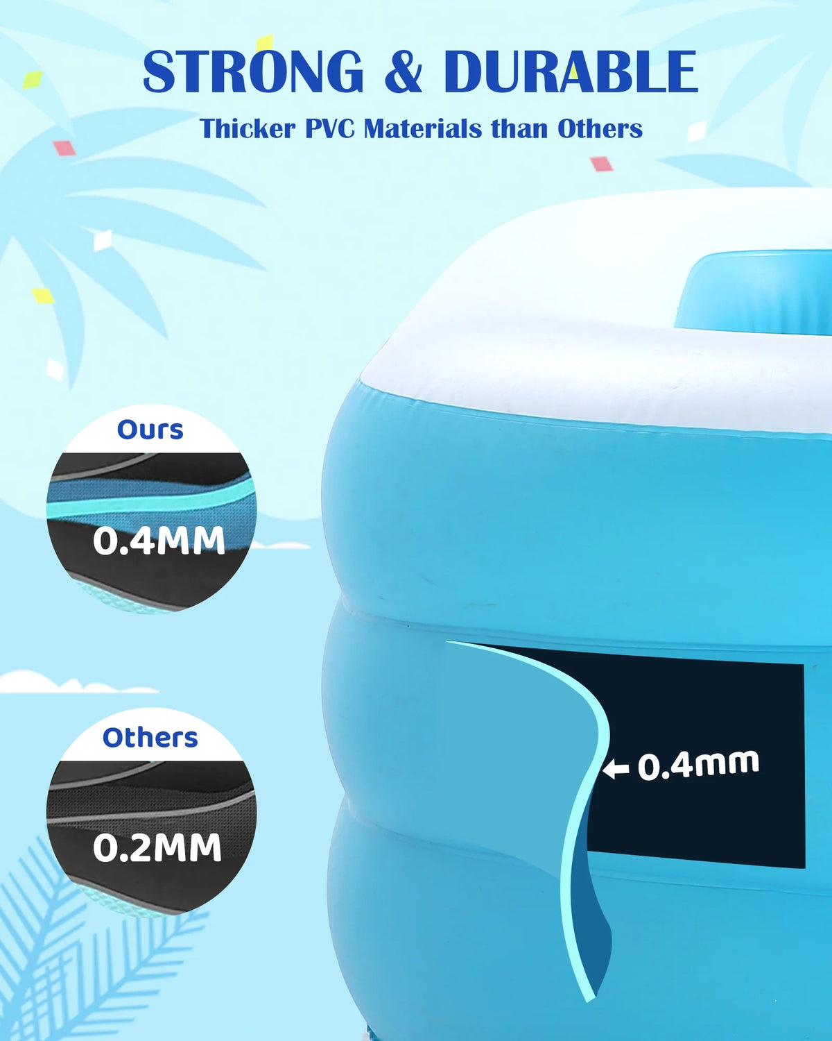 95In Inflatable Square Swimming Pool A6458