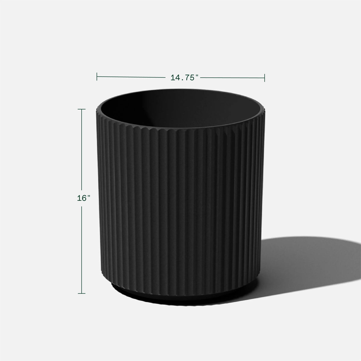 16" Plastic-Stone Planter Black N804931