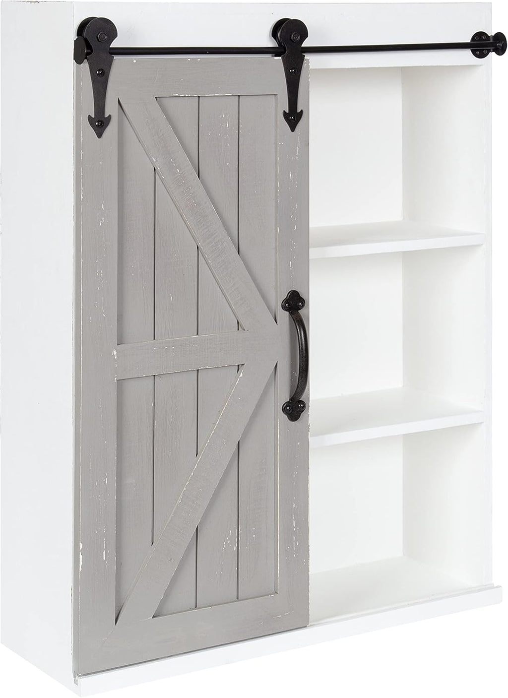 Wood Wall Storage Cabinet with Sliding Barn Door H718216