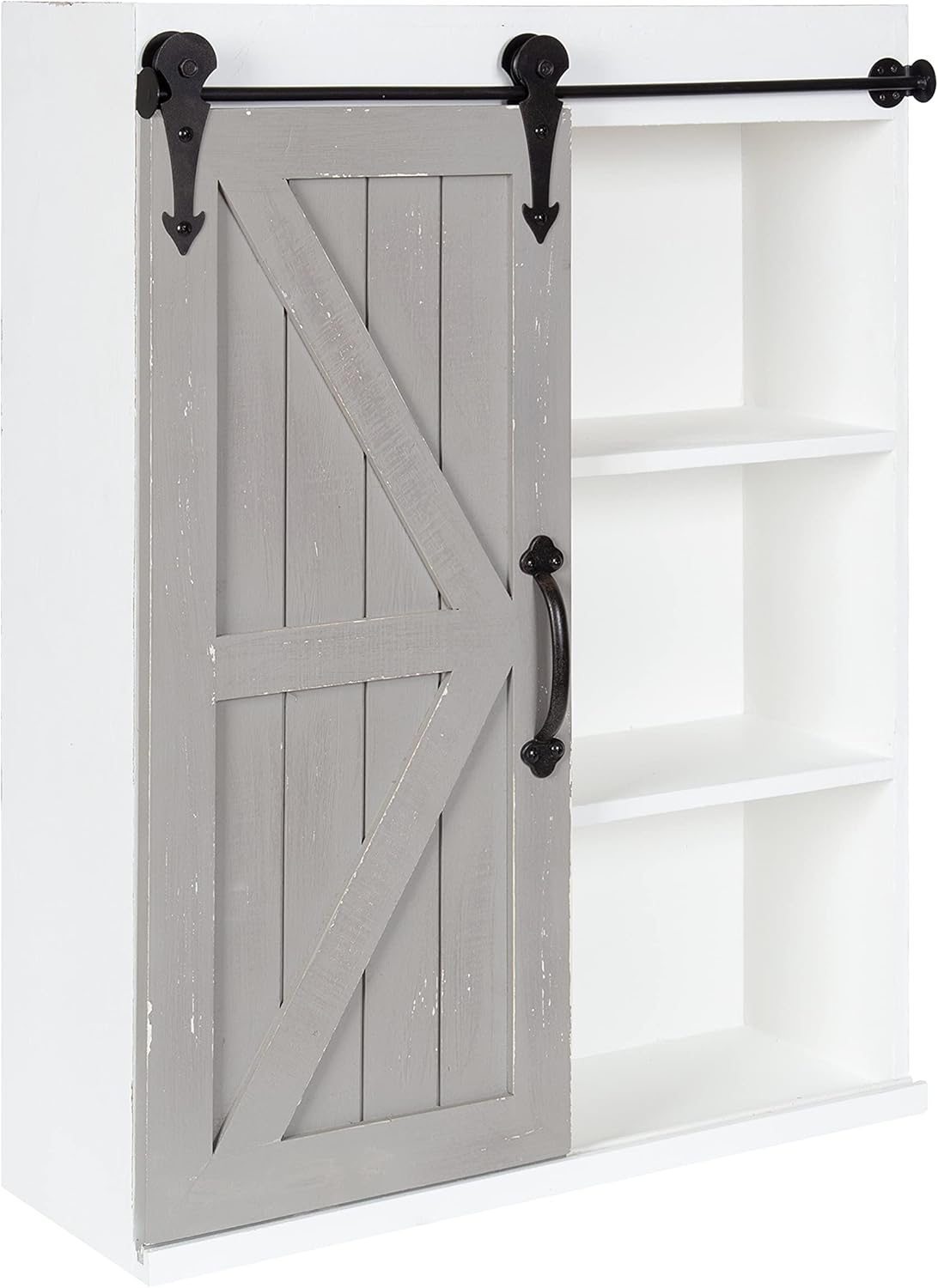 Wood Wall Storage Cabinet with Sliding Barn Door H718216