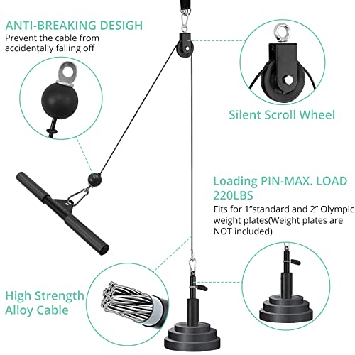 Pulley System with Tricep Rope and LAT Pull Down Bar G12733