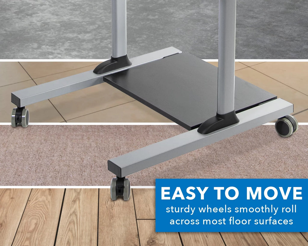 Extra Wide Mobile Standing Desk with Dual Monitor Mount P227