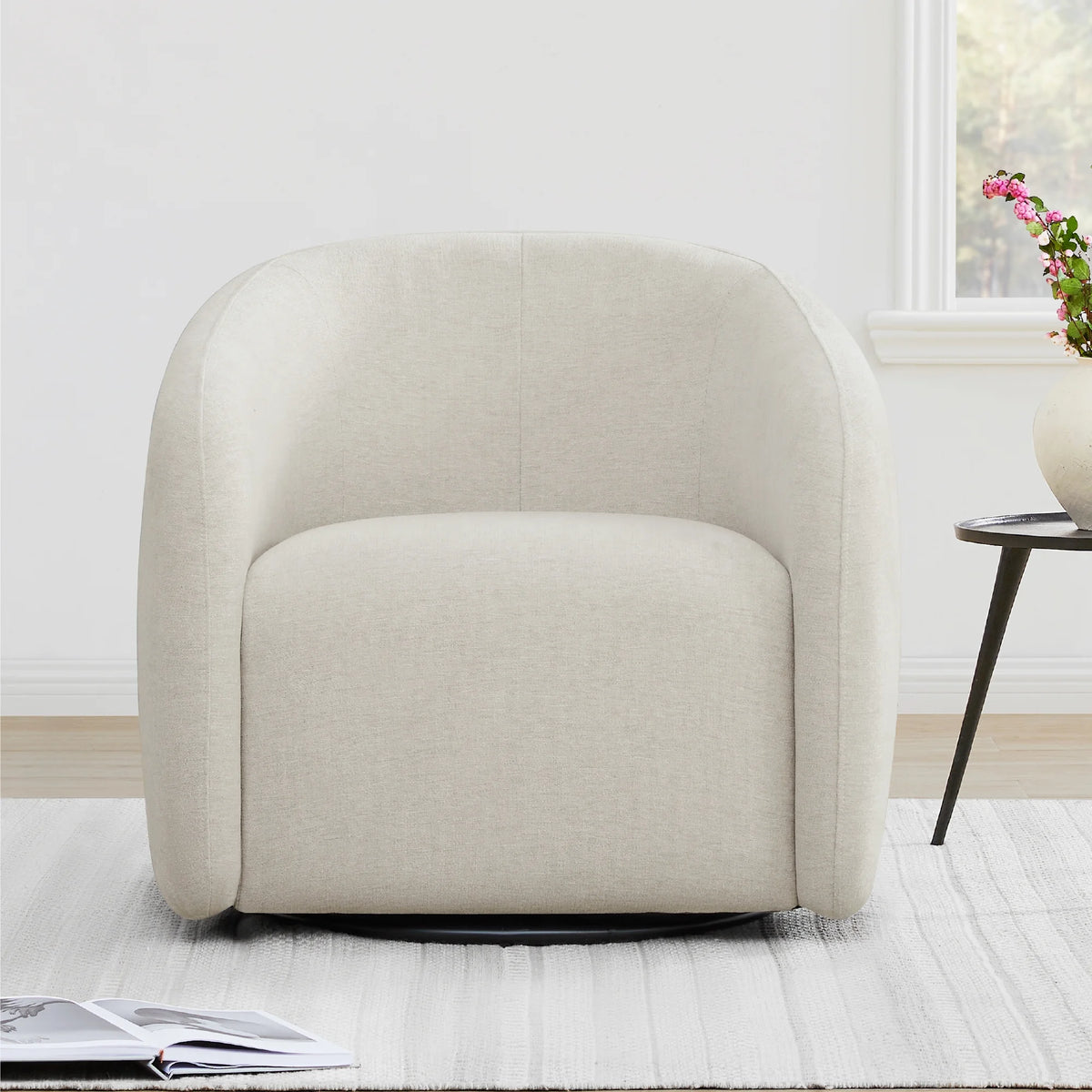 Swivel Upholstered Fabric Accent Chair O8291