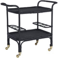 Black Rattan Bar Cart D706