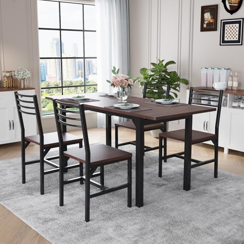 Extendable 5-Piece Dining Table Set with 4 Chairs Q801894
