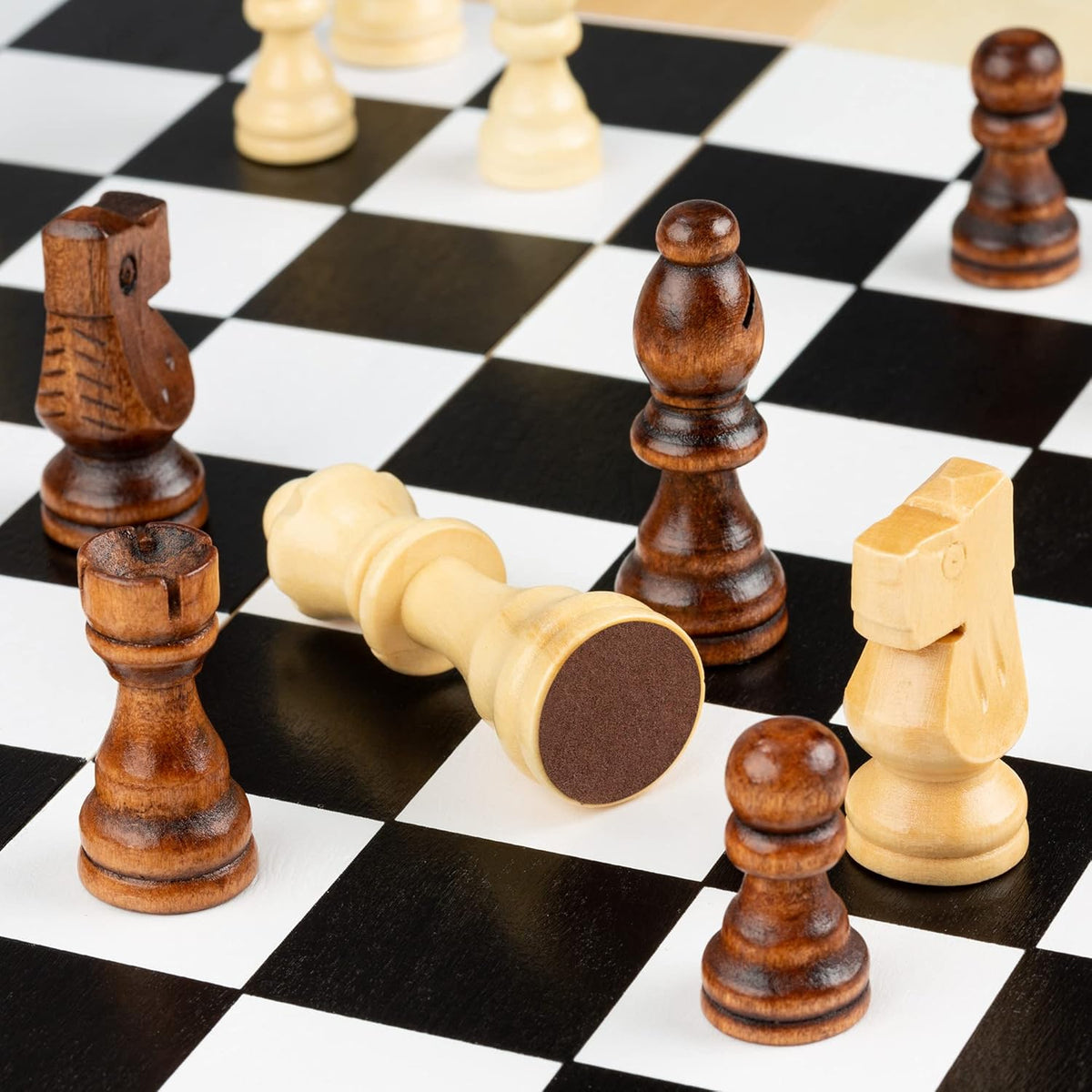 16'' Wooden Chess Checkers Backgammon Set Y292765
