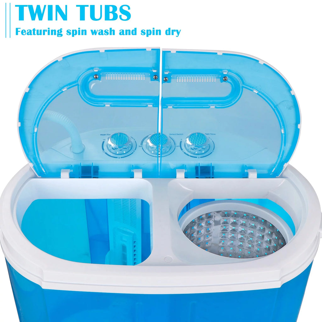 Portable Mini Twin Tub Washing Machine 9.9lbs Capacity O7184