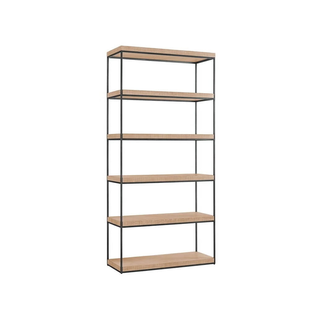 Modern Farmhouse Etagere in Tan Natural Oak P47778