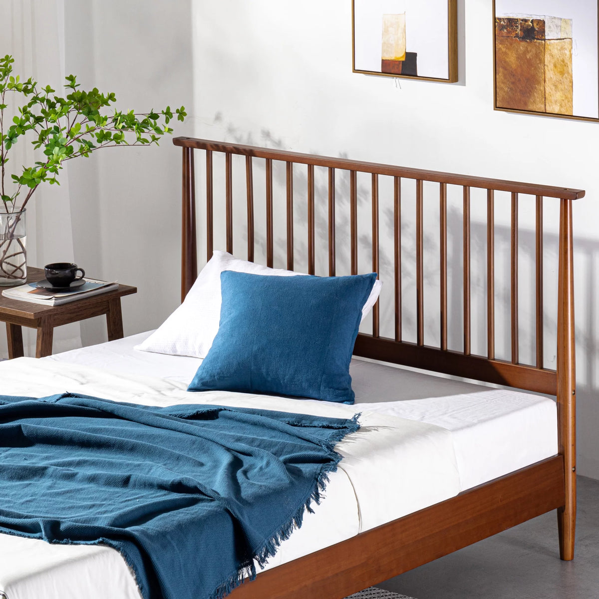 Queen Wood Platform Bed Frame D3682