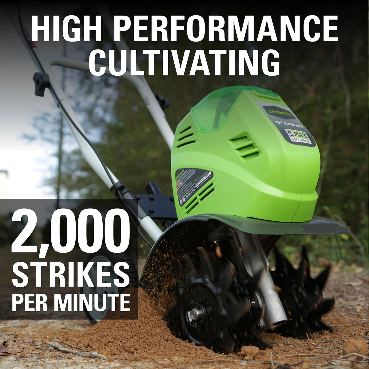 40V 10-inch Cordless Cultivator/Tiller with Battery and Charger B1661