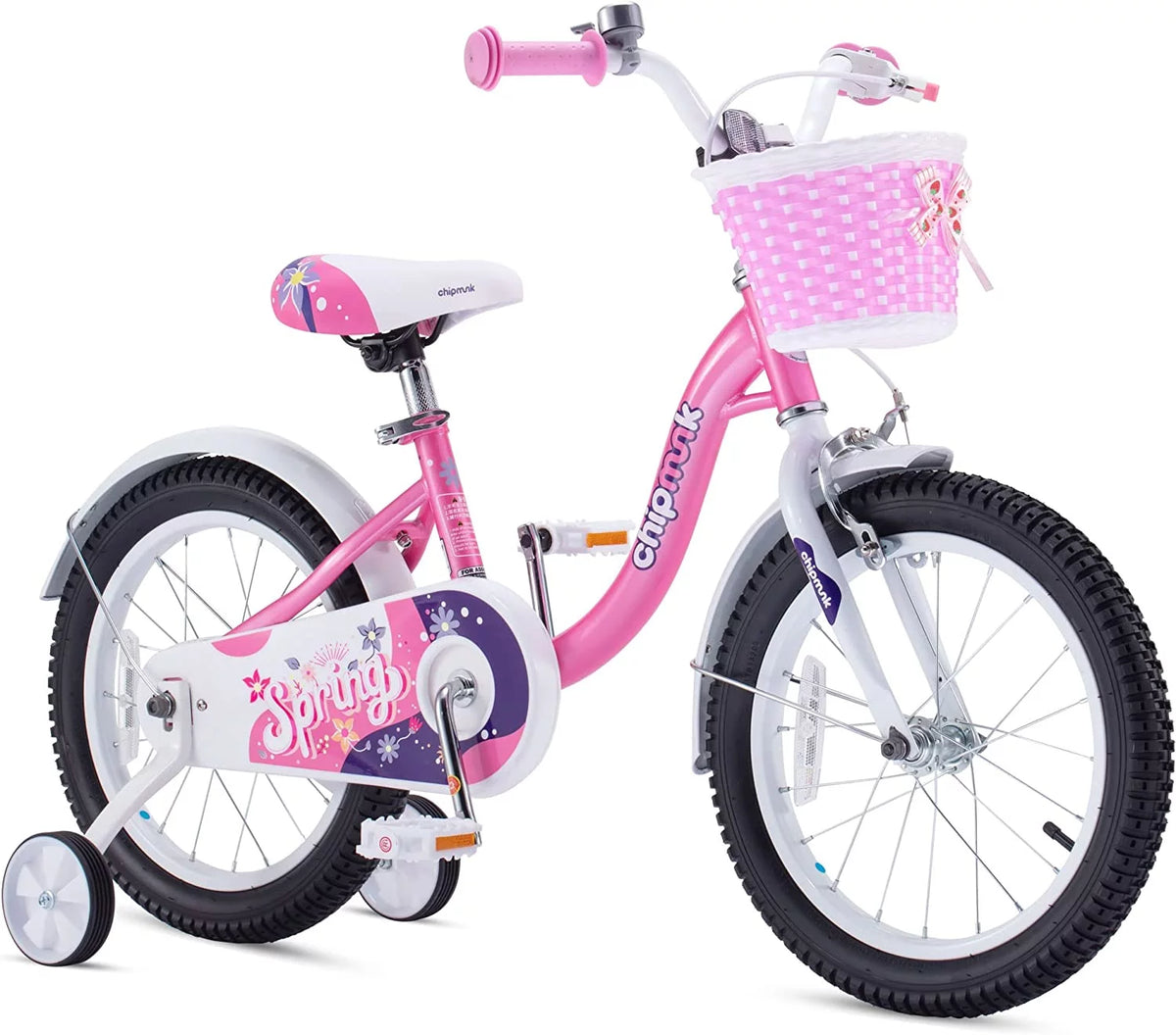 Pink 18 Inch Kids Bike with Basket S350784