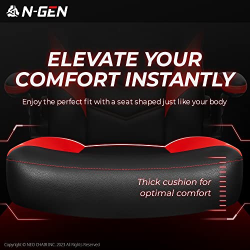 Black Ergonomic PU Leather Gaming Chair with Lumbar Support J378