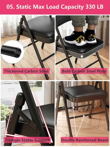 Black Padded Folding Chair Y7686