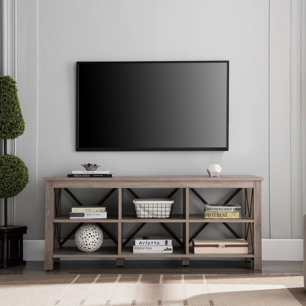 Gray Oak Rectangular TV Stand U522387