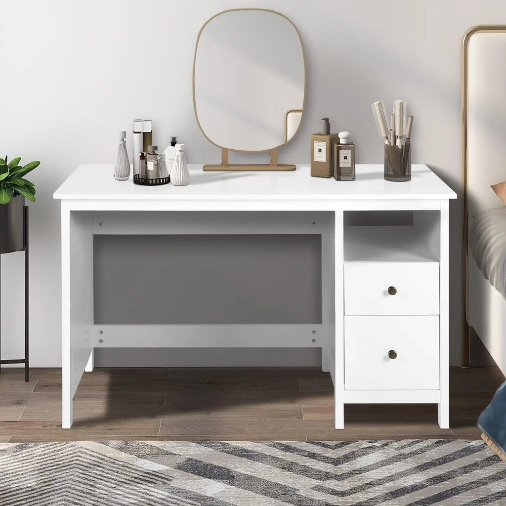 White Writing Desk with Drawers N99070
