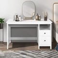 White Writing Desk with Drawers N99070