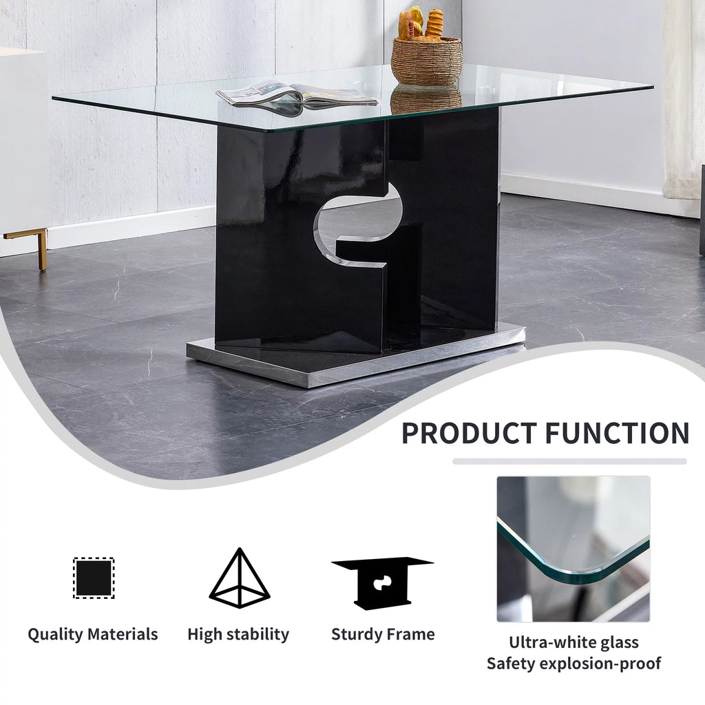 Rectangular Glass Dining Table for 6-8 G609