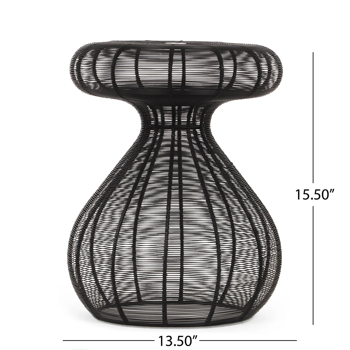 Black Round Aluminum Side Table D9020