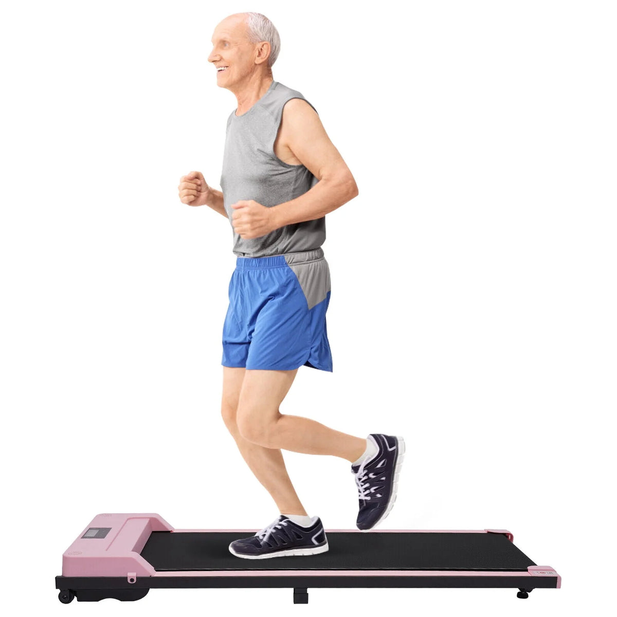 Portable Under Desk Treadmill with Remote Control and LED Display Pink A1053
