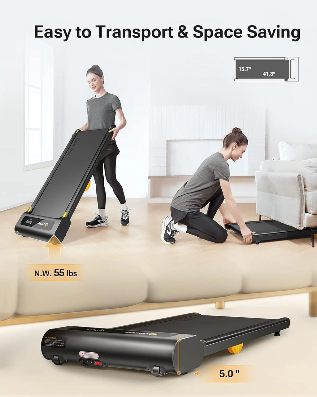 Under Desk Treadmill 2.25HP 265 lbs Weight Capacity B132