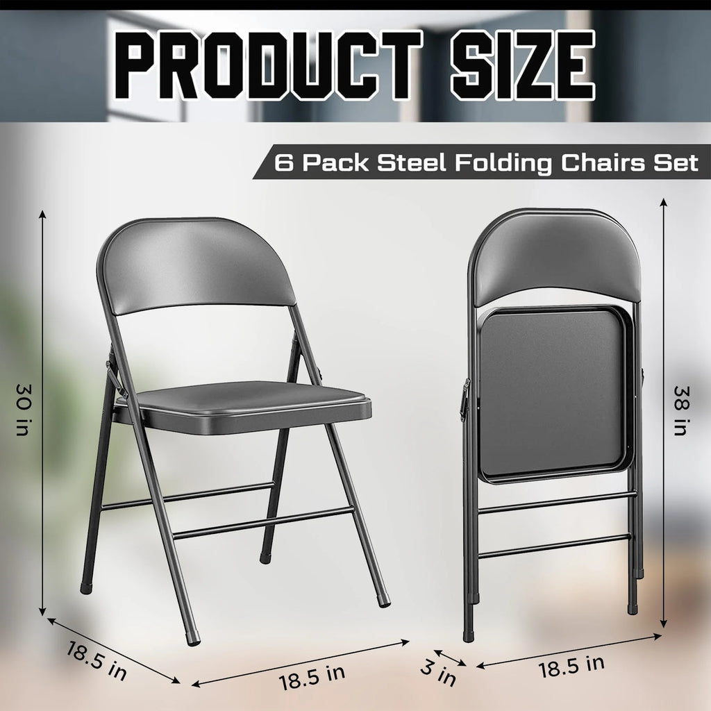 Black Vinyl Folding Chair 6 Pack D246187