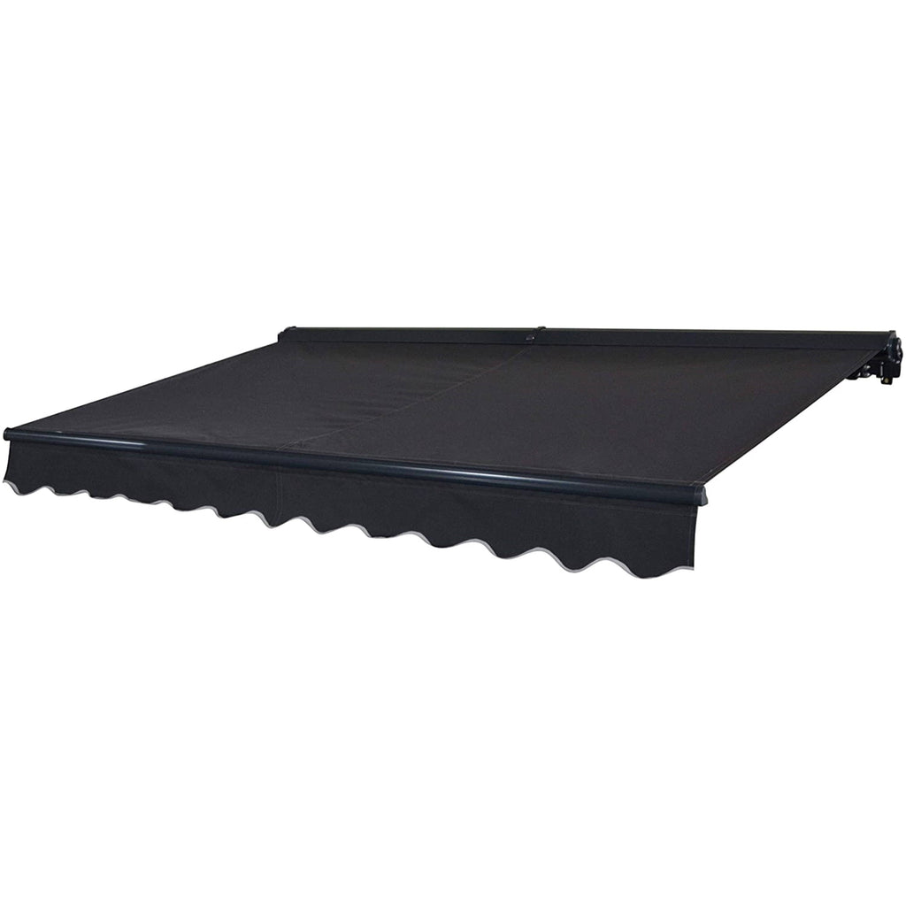 20 x 10 Feet Black Retractable Motorized Patio Awning F9888