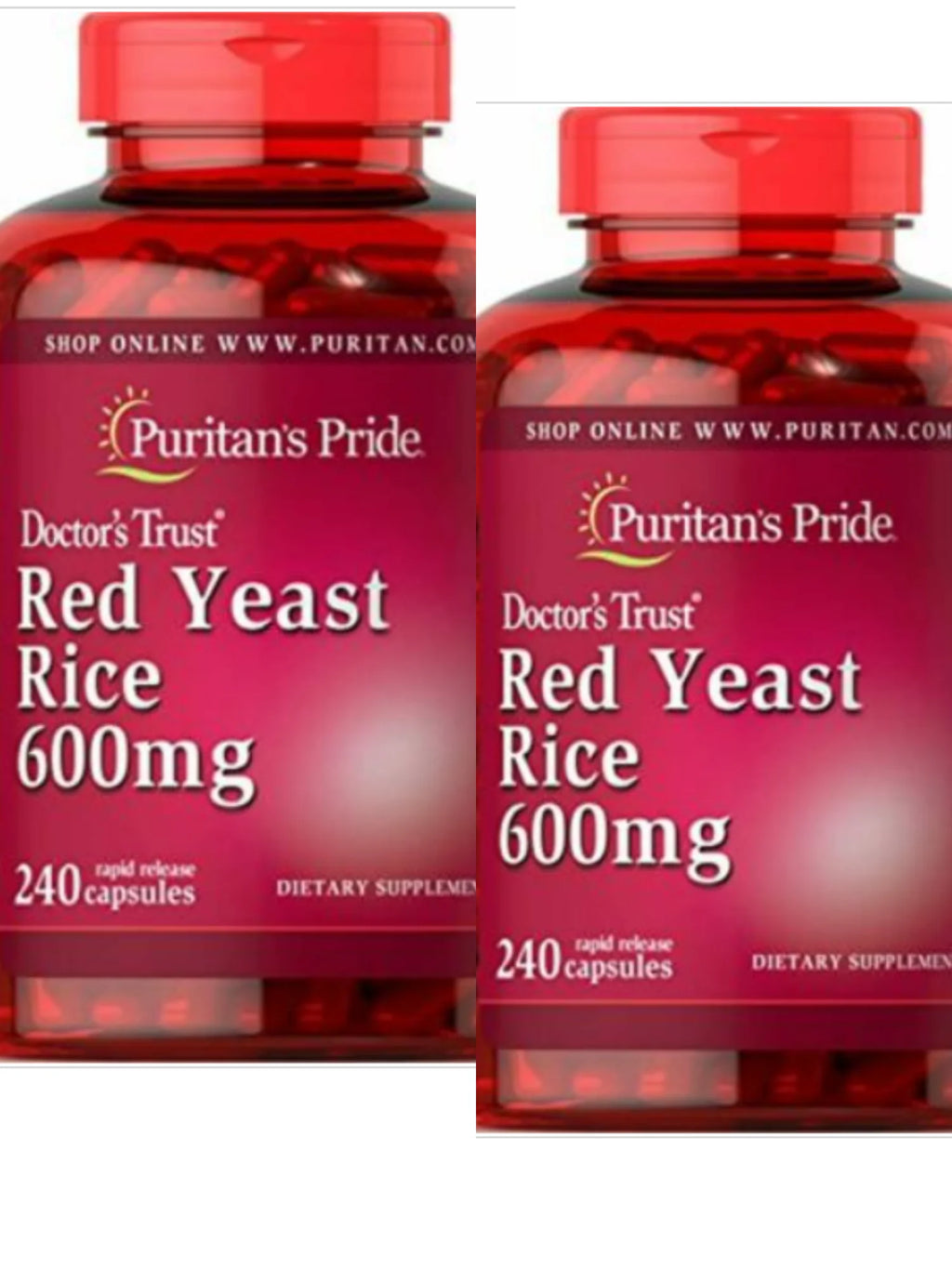 Red Yeast Rice 600 mg 240 Count Pack of 2 H940744