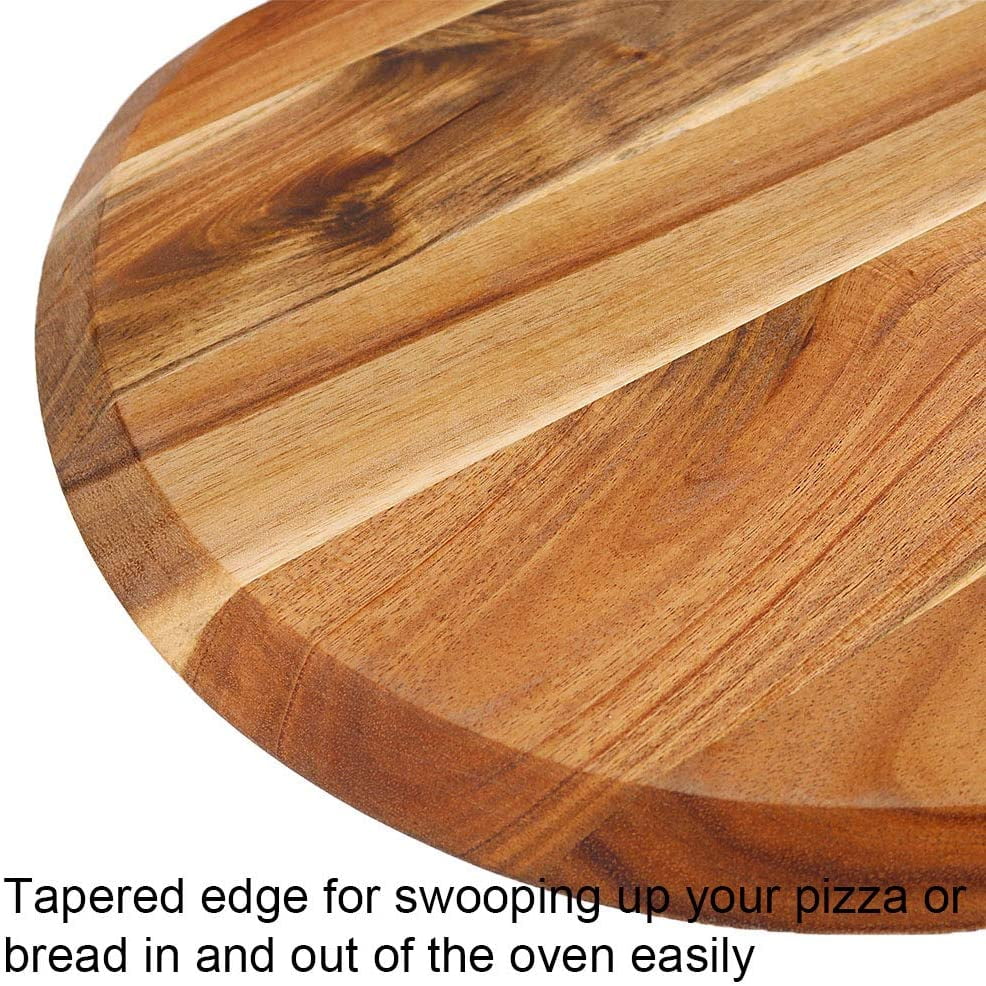Acacia Wood Pizza Board With Cutter D91396