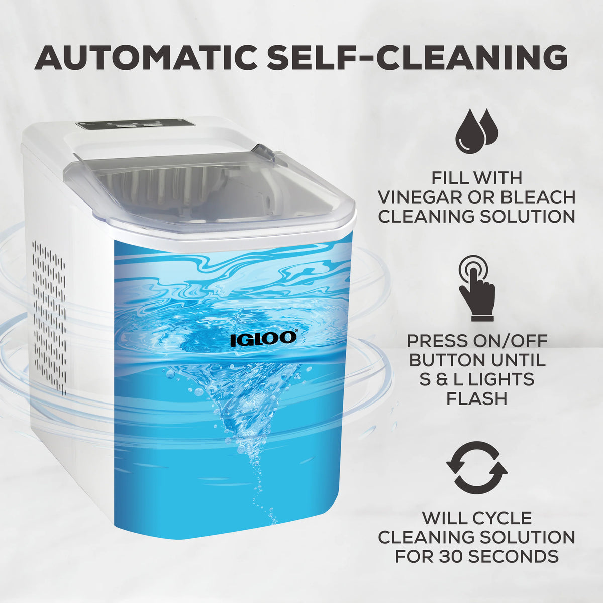 Automatic Self-Cleaning Ice Maker V8706