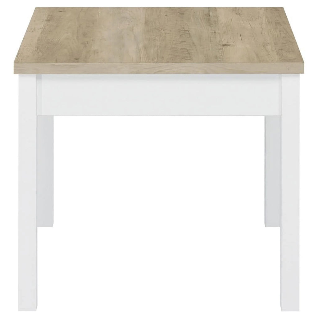 3-piece Pine and White Wood Coffee Table Set U9700
