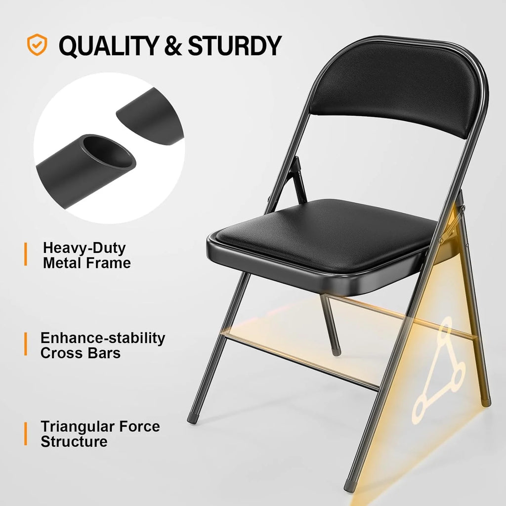 Black Set of 10 Folding Chairs N7427