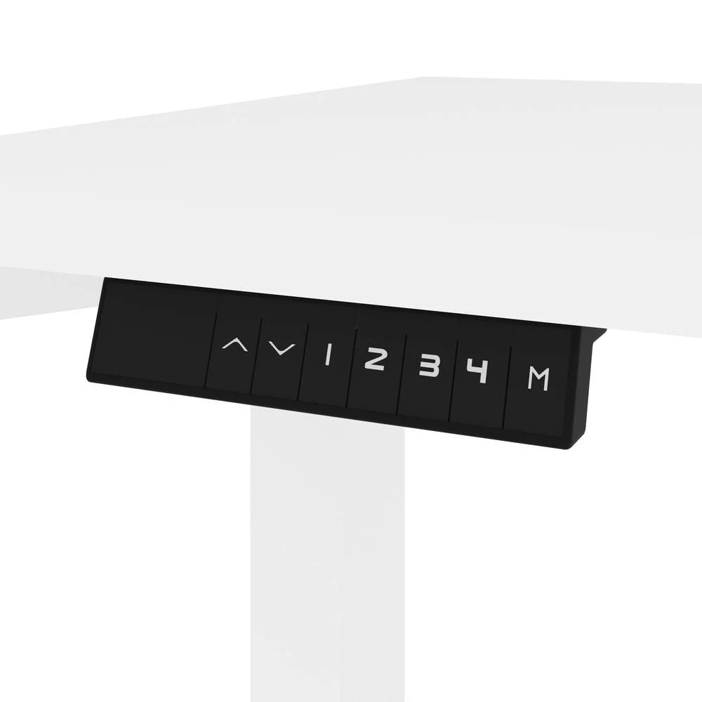 White Electric Standing Desk with Monitor Arms B612620