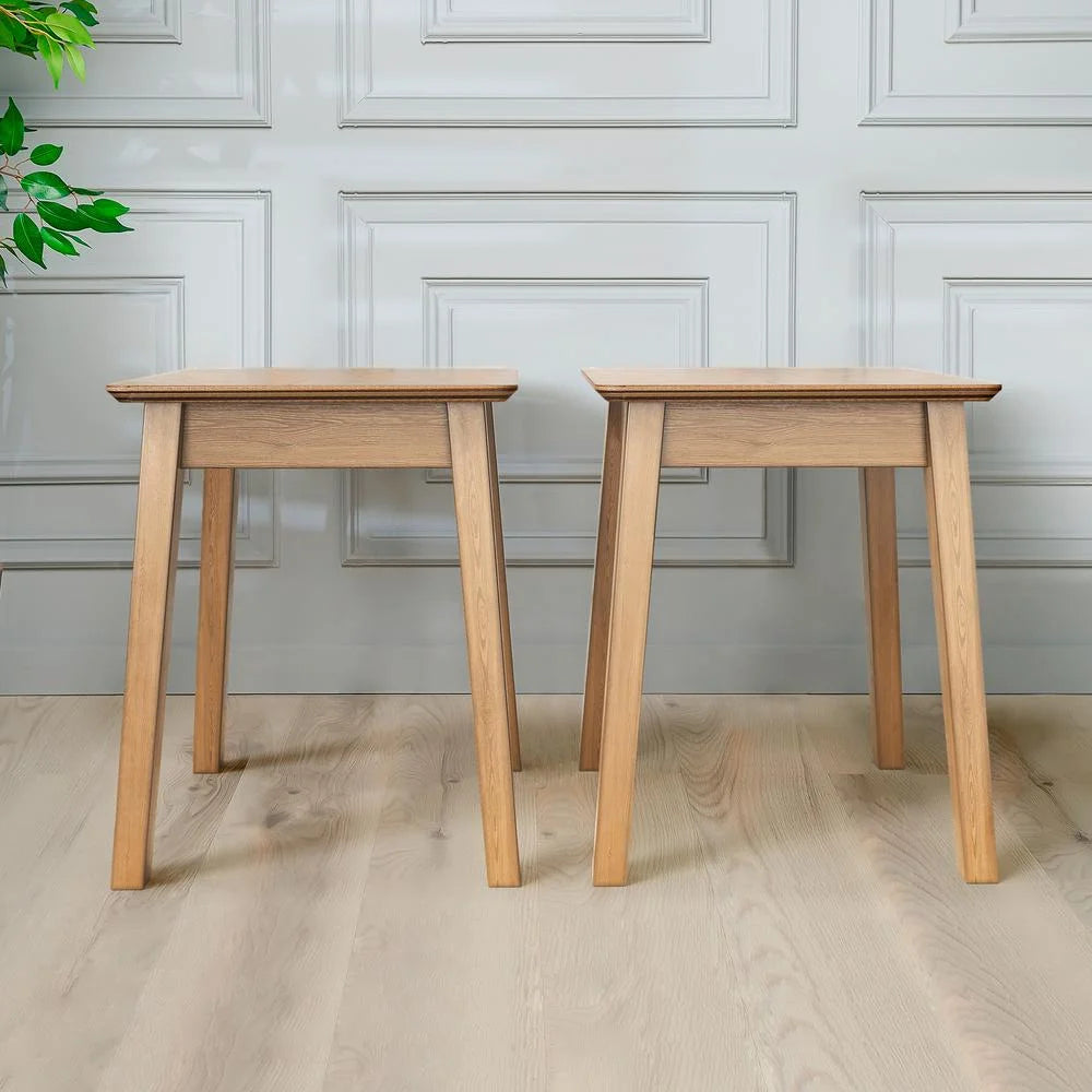 Brown Set of 2 Solid Wood Stool H15496