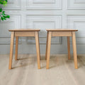 Brown Set of 2 Solid Wood Stool H15496