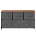 Dark Gray 5 Drawer Fabric Dresser Z965706