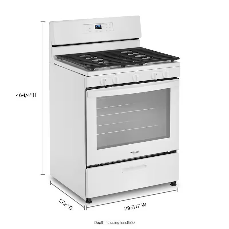 5-Burner Freestanding Gas Range in White T4562