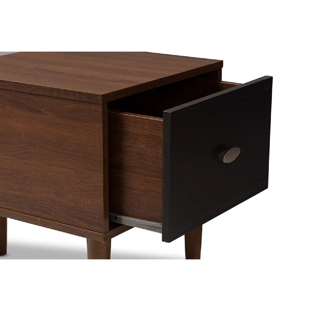 Oak and Dark Brown Wood 1-drawer Storage Bench A331