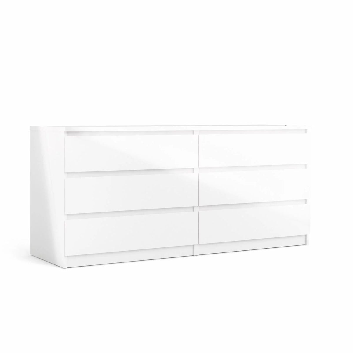 White High Gloss 6 Drawer Engineered Wood Dresser H4761