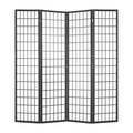 4 Panel 6 FT White Wood Room Divider W3082