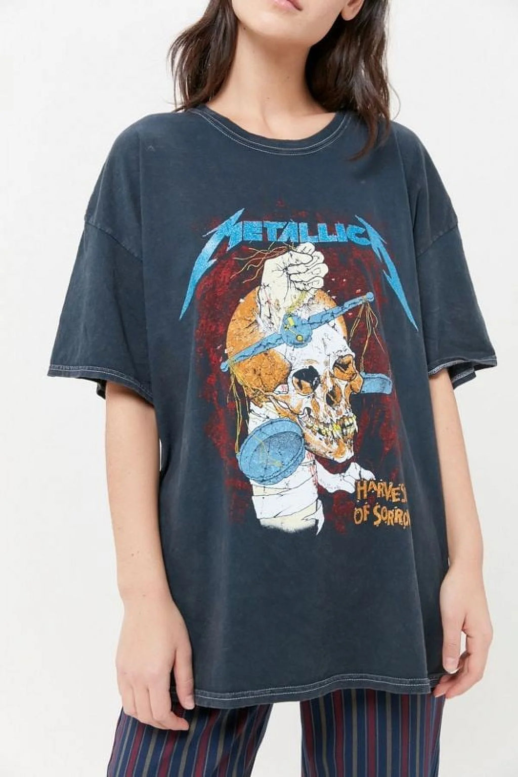 Metallica 1988 Tour Glitter Oversized Fit Tee T-Shirt T146223