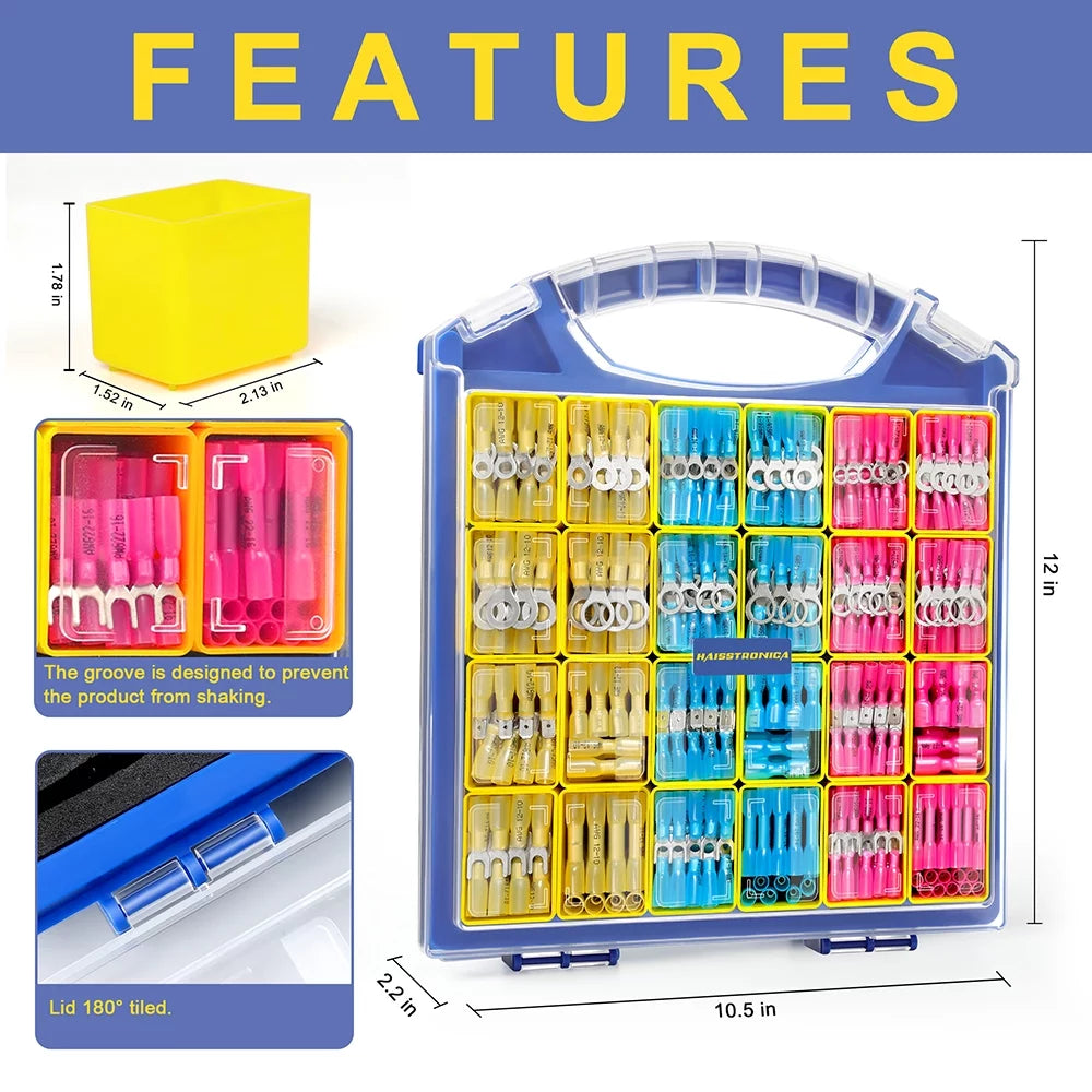620PCS Marine Grade Heat Shrink Wire Connectors Kit J3537