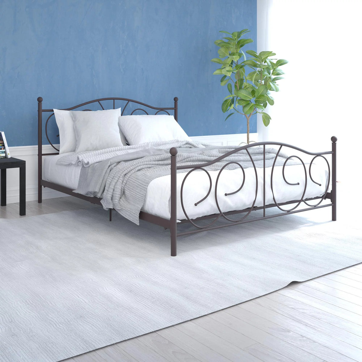 Queen Bronze Metal Platform Bed I3433